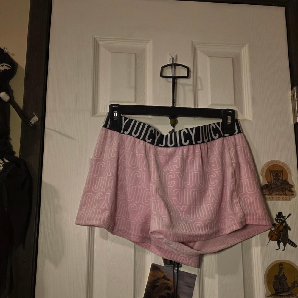 Juicy Couture Pink Logo Elastic Waist Athletic Shorts